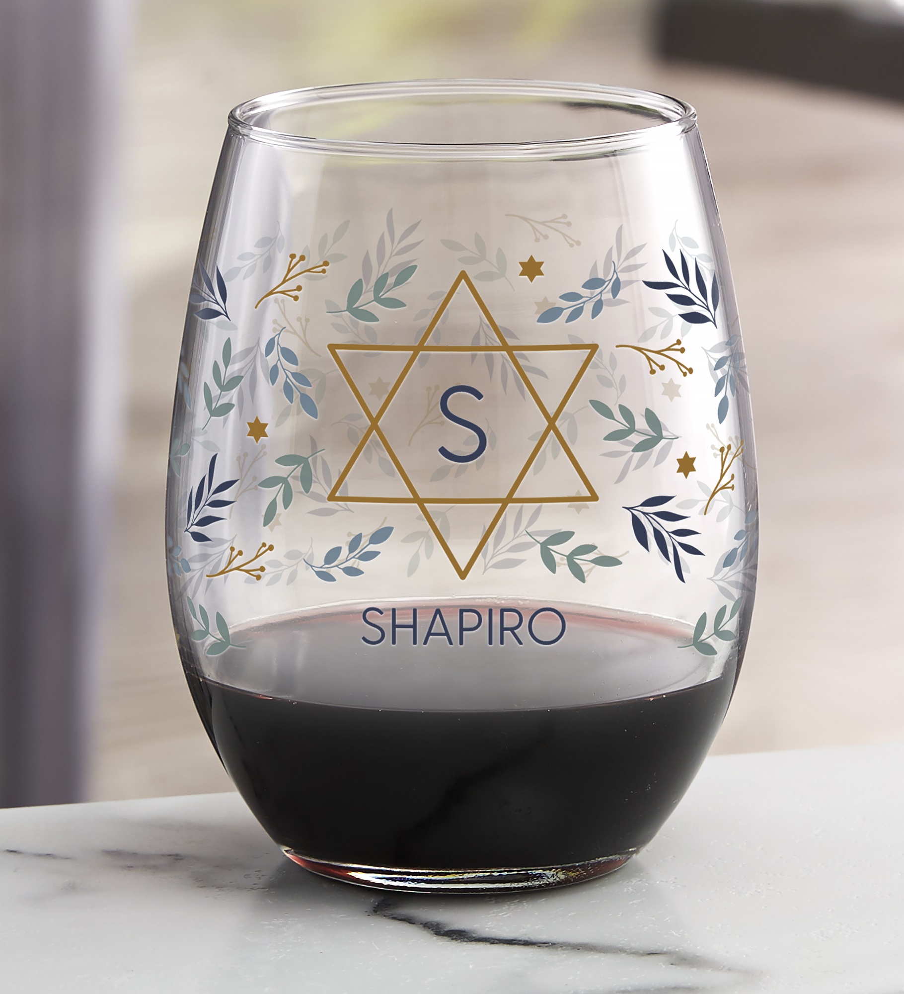 Spirit of Hanukkah Personalized Wine Glass Collection